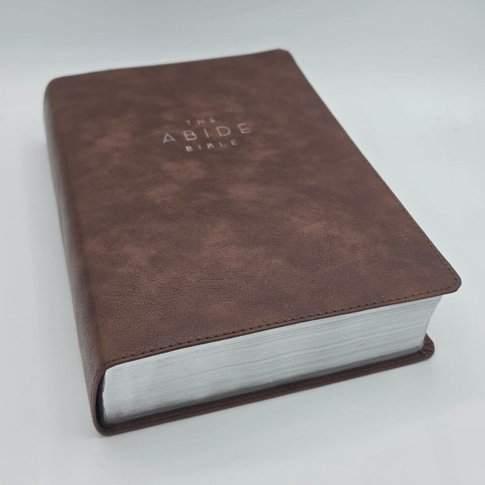 Thomas Nelson The Abide Bible Leathersoft Brown Comfort Print Holy Devotional